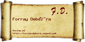 Forray Debóra névjegykártya