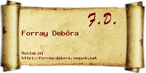 Forray Debóra névjegykártya