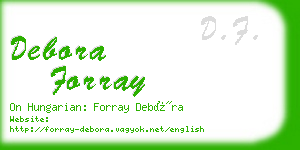 debora forray business card
